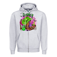 Heather Grey spooky cowgirl  halloween Zipper Hoodie - AdoDesignShop