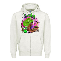 Oatmeal Heather spooky cowgirl  halloween Zipper Hoodie - AdoDesignShop