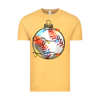 Vintage Mustard christmas  baseball Vintage Tee - Zillion Design Studio