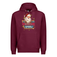 Burgundy santa's coming to town Premium Hoodie - MaliasSmallBusiness