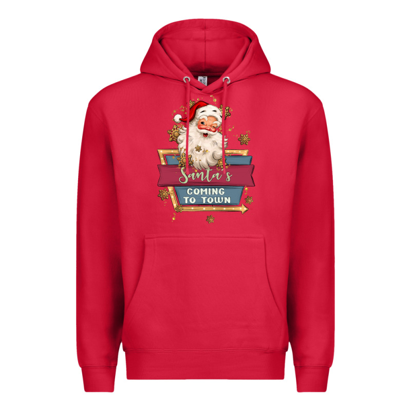 Santa's Coming To Town Premium Hoodie by MaliasSmallBusiness | Teevron