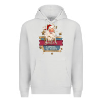 Dove Grey santa's coming to town Premium Hoodie - MaliasSmallBusiness