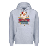 Heather Grey santa's coming to town Premium Hoodie - MaliasSmallBusiness