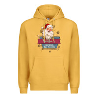 Mustard santa's coming to town Premium Hoodie - MaliasSmallBusiness