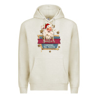 Oatmeal Heather santa's coming to town Premium Hoodie - MaliasSmallBusiness