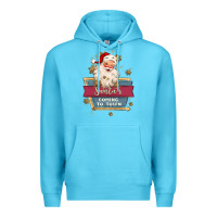 Ocean Blue santa's coming to town Premium Hoodie - MaliasSmallBusiness