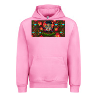 Fuchsia Pink Chingona Sugar Skull License Plate Urban Hoodie - BundleAndBundleShop