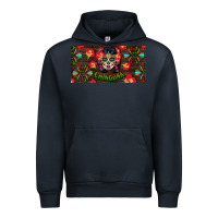Navy Chingona Sugar Skull License Plate Urban Hoodie - BundleAndBundleShop