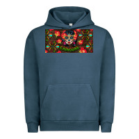 Pigment Midnight Navy Chingona Sugar Skull License Plate Urban Hoodie - BundleAndBundleShop
