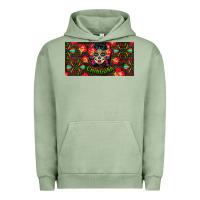 Pigment Oil Green Chingona Sugar Skull License Plate Urban Hoodie - BundleAndBundleShop