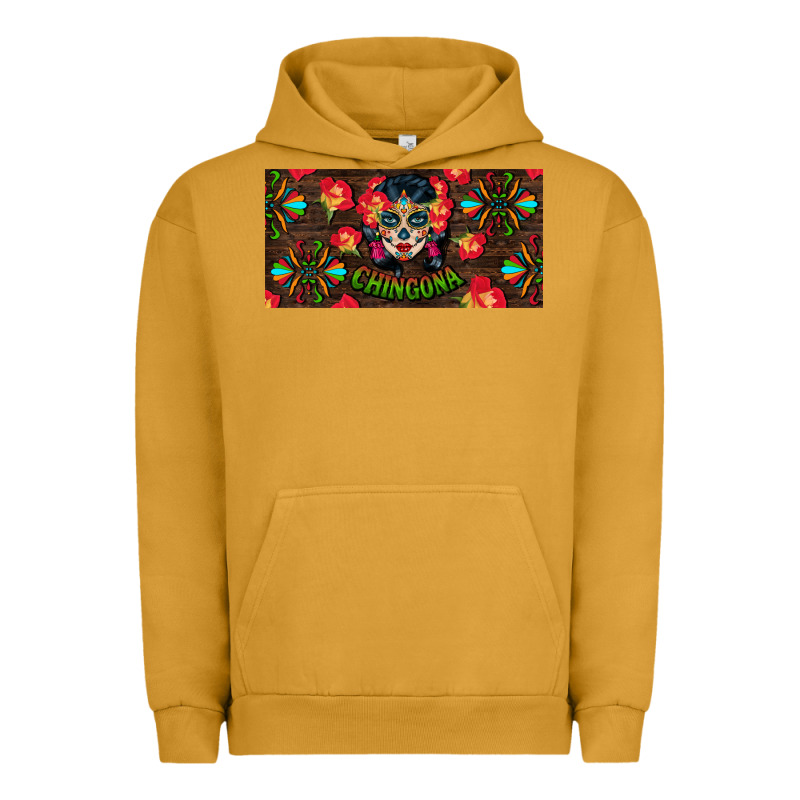 Chingona Sugar Skull License Plate Urban Hoodie by BundleAndBundleShop | Teevron