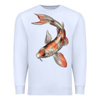 White Koi Fish Premium Sweatshirt - LillyAllenDesigns