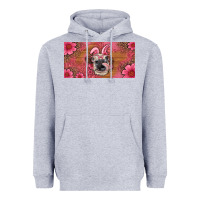 Heather Grey easter heifer with bunny ears and glasses license plate Heavyweight Hoodie - Artiststas