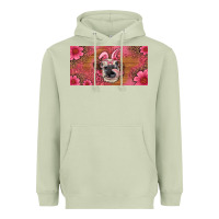 Matcha easter heifer with bunny ears and glasses license plate Heavyweight Hoodie - Artiststas