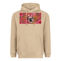 Easter Heifer With Bunny Ears And Glasses License Plate Heavyweight Hoodie | Teevron