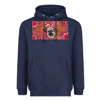 Navy easter heifer with bunny ears and glasses license plate Heavyweight Hoodie - Artiststas