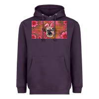 Plum easter heifer with bunny ears and glasses license plate Heavyweight Hoodie - Artiststas