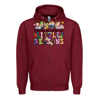 Burgundy i love my job for all the little reasons Zipper Hoodie - JahusDesignShop