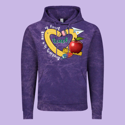 Teaching Is A Work Of Heart Vintage Hoodie Designed By Jahusdesignshop