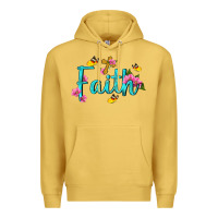 Antique Gold faith with flower and butterfly Premium Hoodie - NancyCooperArtShop