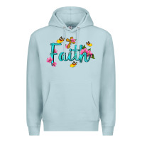 Blue Mist faith with flower and butterfly Premium Hoodie - NancyCooperArtShop