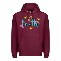 Burgundy faith with flower and butterfly Premium Hoodie - NancyCooperArtShop