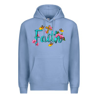 Colony Blue faith with flower and butterfly Premium Hoodie - NancyCooperArtShop