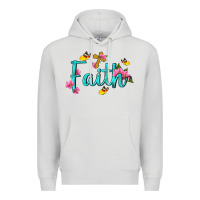 Dove Grey faith with flower and butterfly Premium Hoodie - NancyCooperArtShop