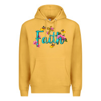 Mustard faith with flower and butterfly Premium Hoodie - NancyCooperArtShop