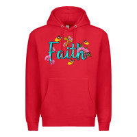 Red faith with flower and butterfly Premium Hoodie - NancyCooperArtShop