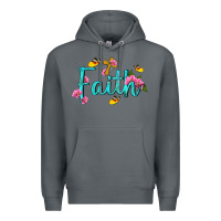 Rock faith with flower and butterfly Premium Hoodie - NancyCooperArtShop