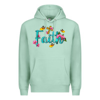 Seafoam faith with flower and butterfly Premium Hoodie - NancyCooperArtShop