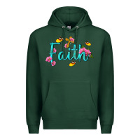 Sports Green faith with flower and butterfly Premium Hoodie - NancyCooperArtShop
