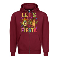 Burgundy let's fiesta taco Zipper Hoodie - JahusDesignShop