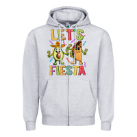 Heather Grey let's fiesta taco Zipper Hoodie - JahusDesignShop