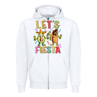 White let's fiesta taco Zipper Hoodie - JahusDesignShop