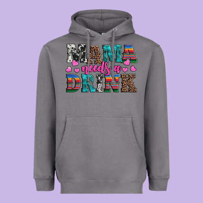 Western Mama Needs A Drink Heavyweight Hoodie Designed By Artiststas
