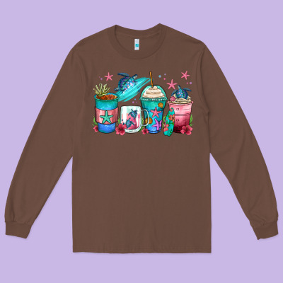 Turtle Coffee Cups Long Sleeve Tee Designed By Zillion Design Studio
