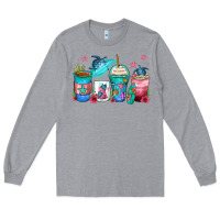 Heather Grey turtle coffee cups Long Sleeve Tee - Zillion Design Studio