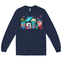 Navy turtle coffee cups Long Sleeve Tee - Zillion Design Studio
