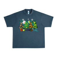 Midnight Navy christmas trees with tennis Urban Heavy Tee - Zillion Design Studio