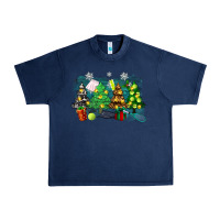 Navy christmas trees with tennis Urban Heavy Tee - Zillion Design Studio