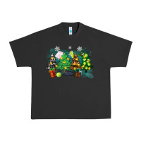 Pigment Black christmas trees with tennis Urban Heavy Tee - Zillion Design Studio