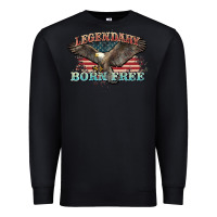 Black legendary born free eagle Premium Sweatshirt - NancyCooperArtShop