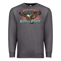 Charcoal Heather legendary born free eagle Premium Sweatshirt - NancyCooperArtShop