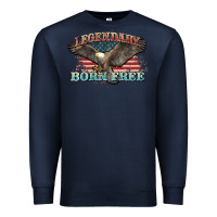 Navy legendary born free eagle Premium Sweatshirt - NancyCooperArtShop