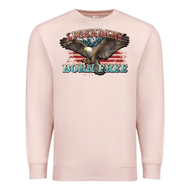 Legendary Born Free Eagle Premium Sweatshirt by NancyCooperArtShop | Teevron