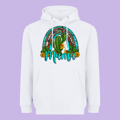 Western Cactus And Sunflower Mama Rainbow Heavyweight Hoodie Designed By Artiststas
