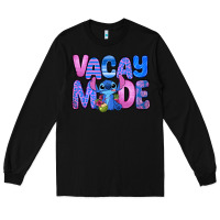 Black vacay mode stitch Long Sleeve Tee - Zillion Design Studio