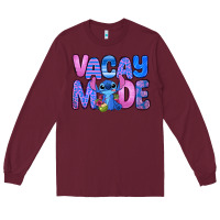 Burgundy vacay mode stitch Long Sleeve Tee - Zillion Design Studio